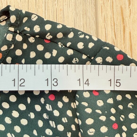 West Kei Polka Dot Tie-Front Blouse β Teal Multi, Size M πβ¨ - Picture 10 of 15